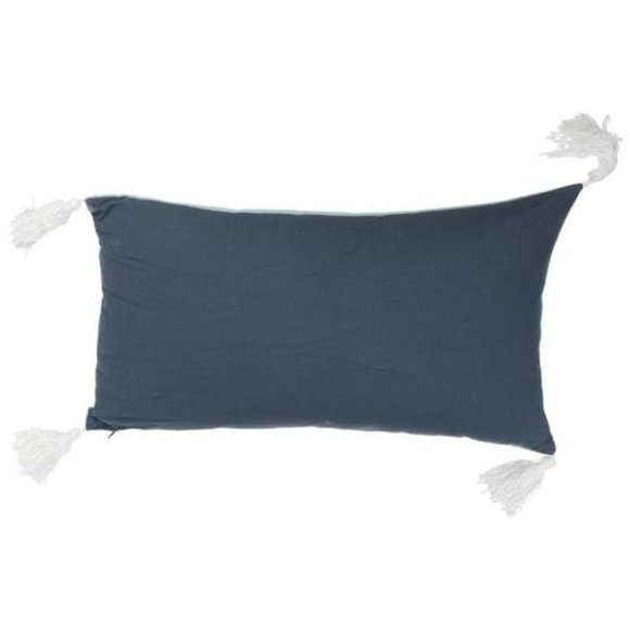 Seashell "Welcome to our Porch" Pillow Embroidered Decorative Blue - Picture 4 of 5